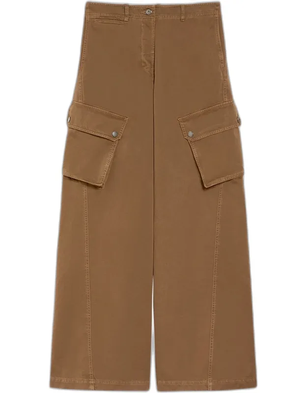 Wide Leg Cotton Cargo Pants
