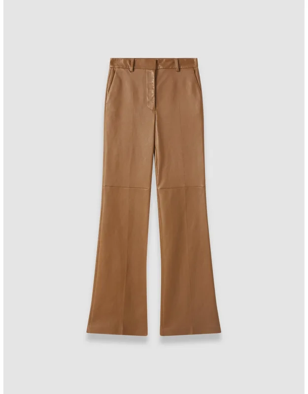 Tafira Leather Stretch Trousers - Full-length Fit-and-flare Silhouette, Supple Leather