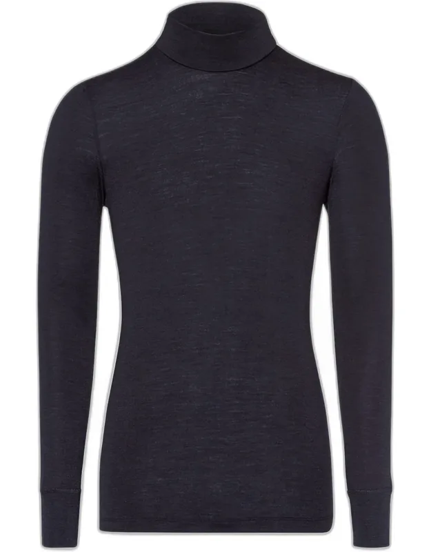 Woolen Silk Turtleneck Shirt