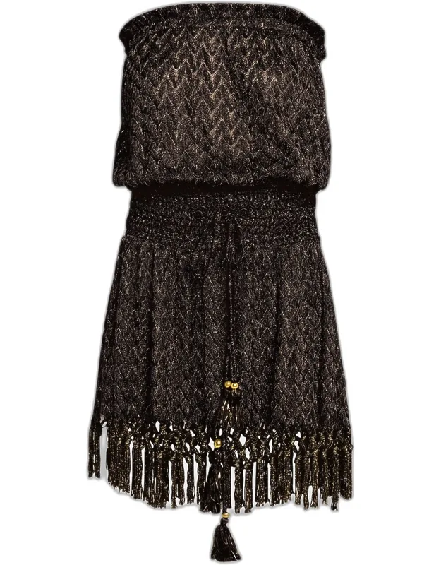 Strapless Crochet Mini Dress
