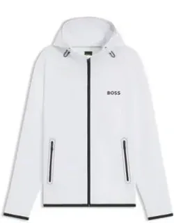 Active Stretch-gabardine Zip-up Hoodie With Thermoregulating Technology