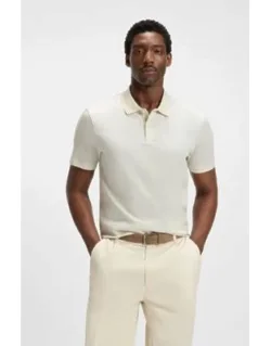 Geometric-jacquard Polo Shirt In Mercerised Cotton