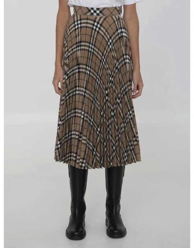 Check Pleated Skirt