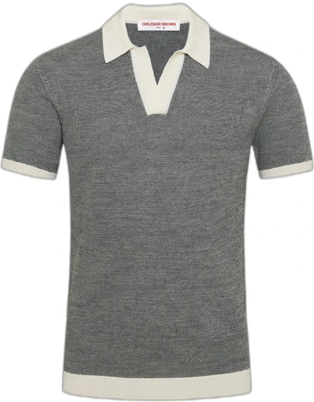 Contrast Polo Shirt Luxury Summer Knit