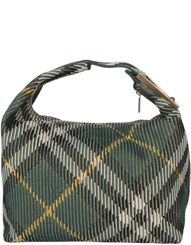 Embroidered Nylon Medium Peg Handbag