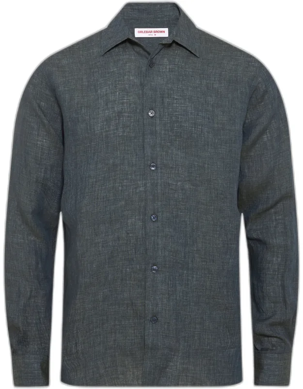 Stitched Linen Shirt Textured Summer Classic