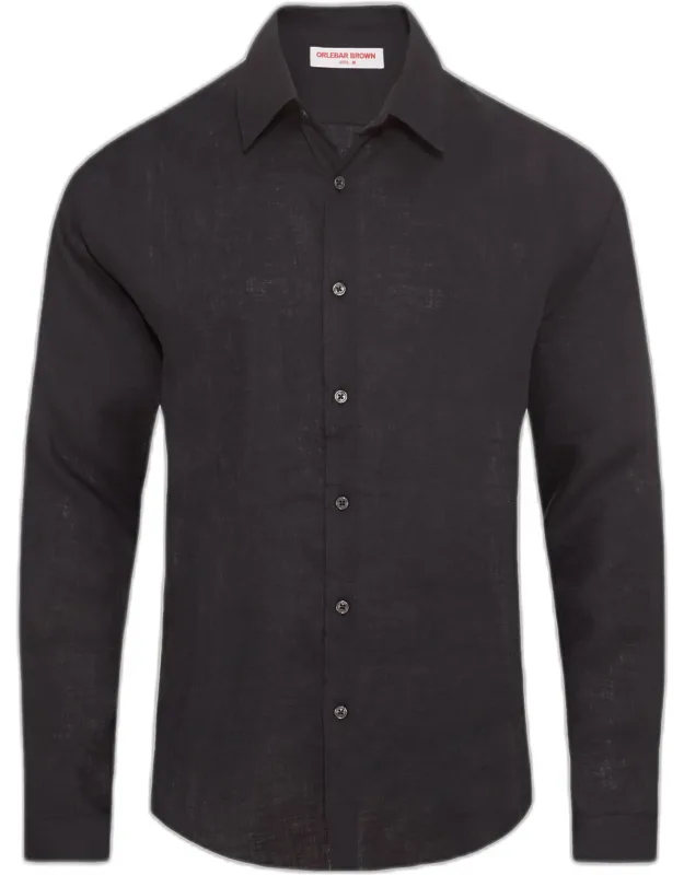 Classic Collar Tailored Fit Linen Shirt