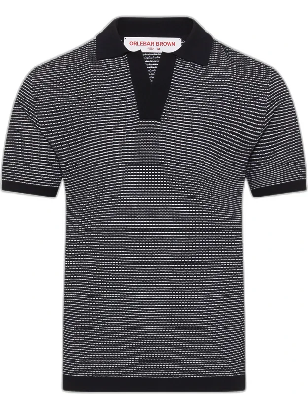 Classic Fit Open Mesh Waffle Stitch Polo Shirt