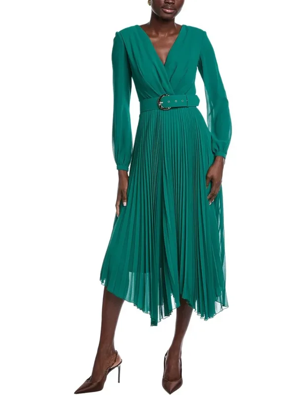 Accordion Pleated Midi Dress