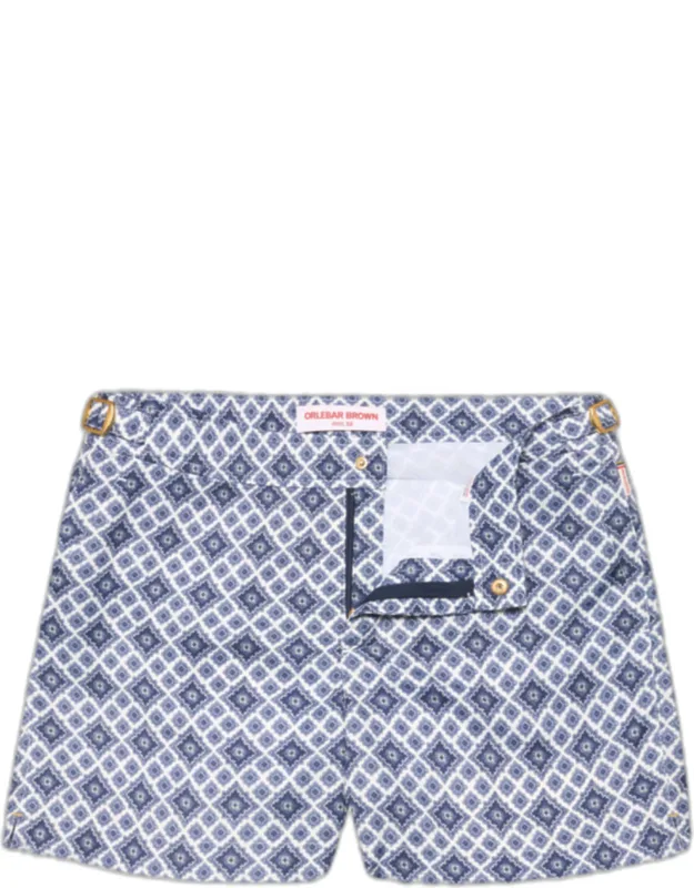 Shorter-length Paisley Season Print Swim Shorts