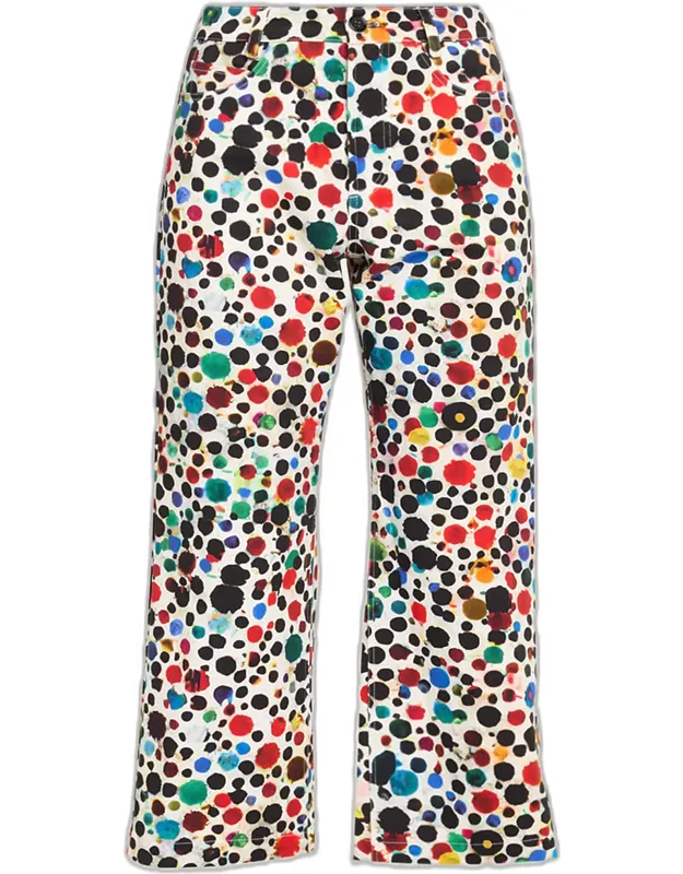 Orpheus Spotted Wide-leg Crop Pants