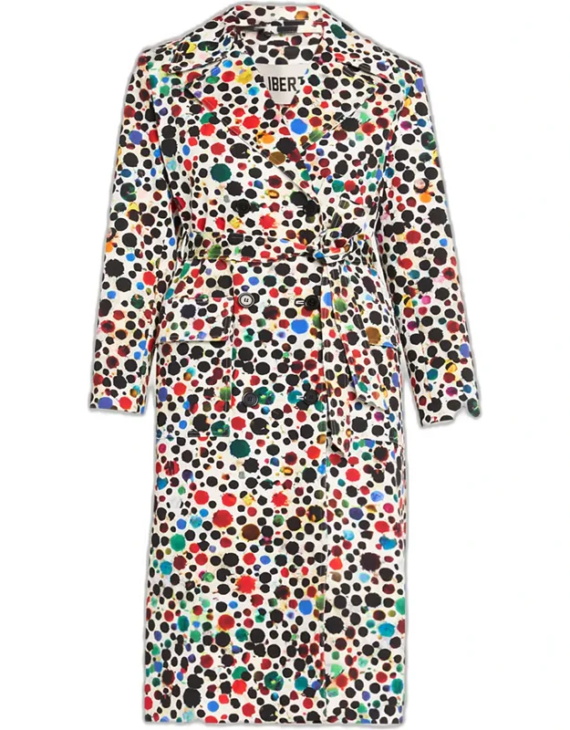 Orpheus Spotted Belted Long Trench Coat