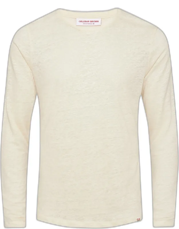 Tailored Fit Crewneck Long-sleeve Linen T-shirt