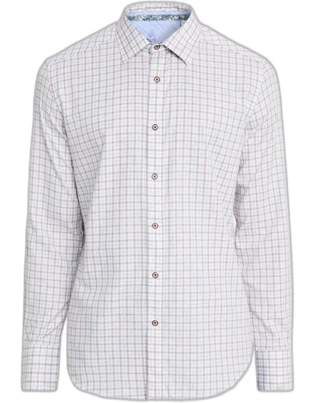 Darrington Mini-check Cotton Button-down Shirt