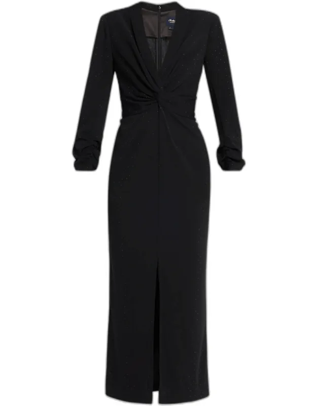 Crystal-embellished Twill Maxi Dress