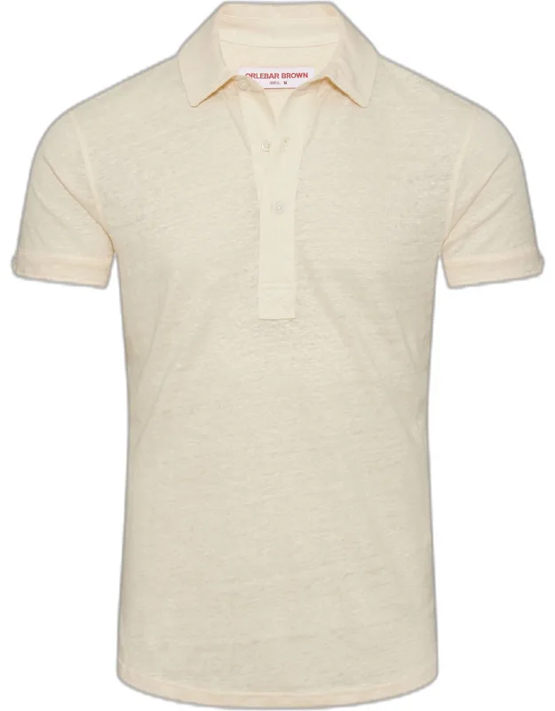 Tailored Fit Linen Polo Shirt