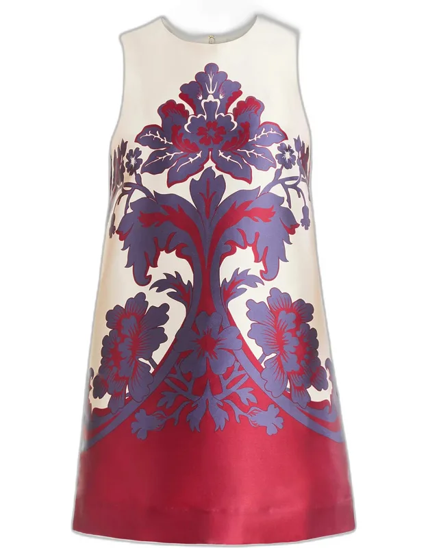 Sleeveless Floral-print Mini Shift Dress