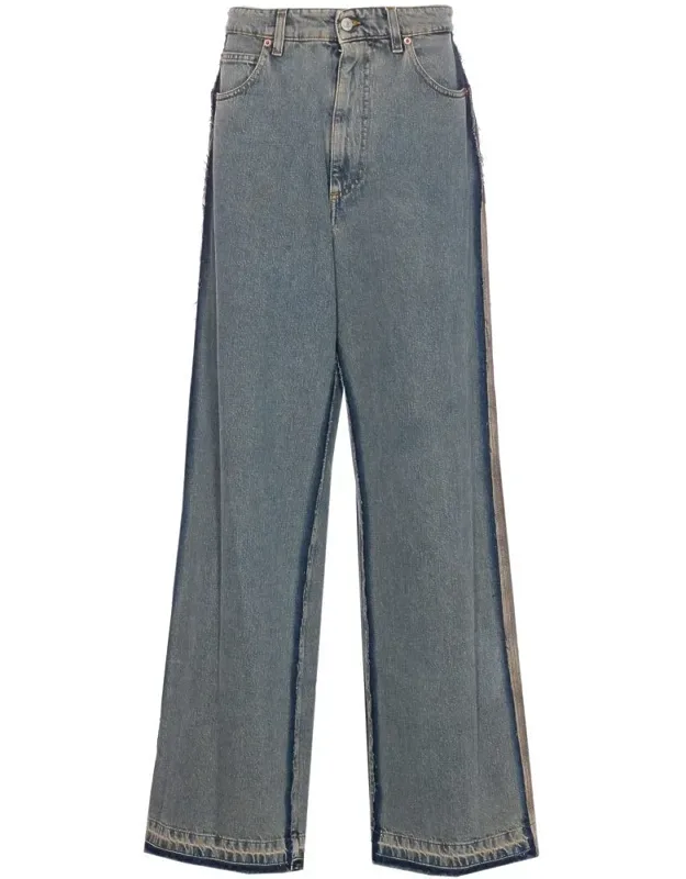 Panel Jeans, Zip And Button Closure, Loose Fit