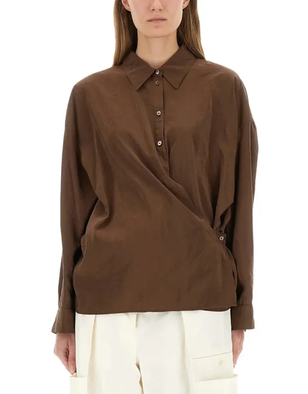 Straight Twisted Collar Shirt