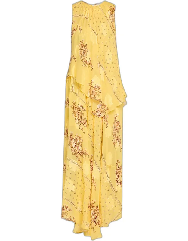Asymmetric Layered Silk Dress