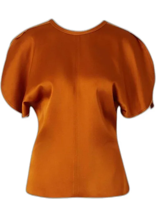 Draped Satin Blouse