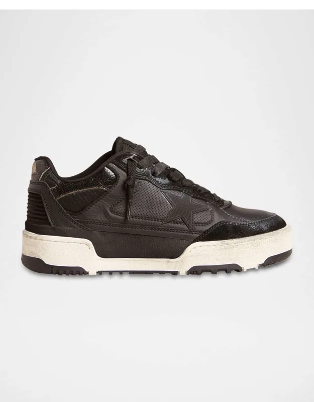 Forty2 Leather And Suede Low-top Sneakers