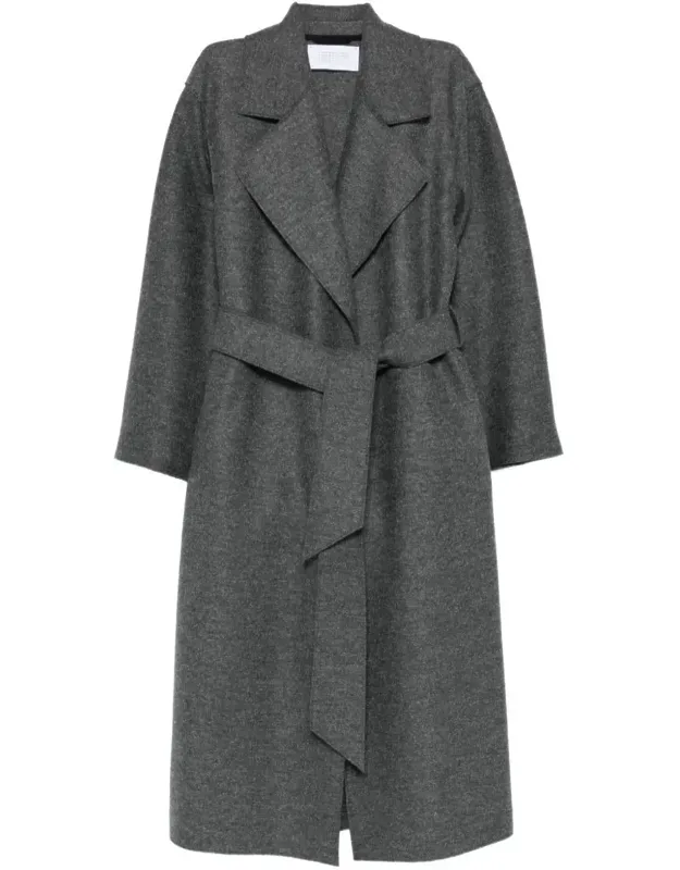 Virgin Wool Coat With Belt At The Waist