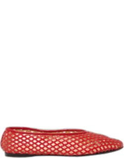 Perforated Leather Ballerina Flats