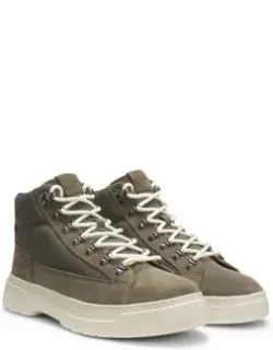 Canvas Boots With Suede Trims