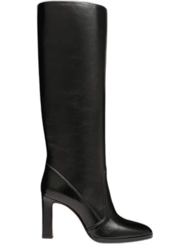 Leather Stiletto Knee Boots