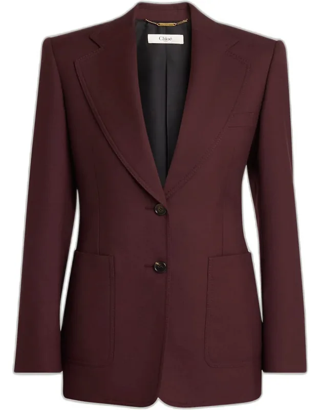 Wool Gabardine Blazer Jacket