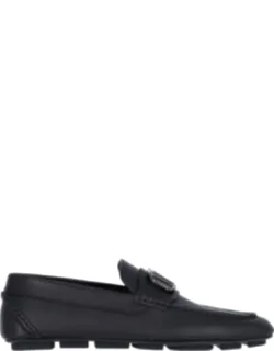 'vlogo Loafers With Gold Metal Logo Detail'