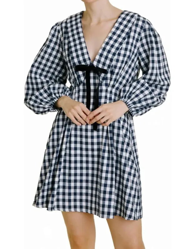 Gingham Collar Dress
