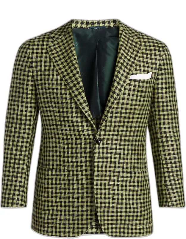 Gingham Check Single-breasted Sport Coat