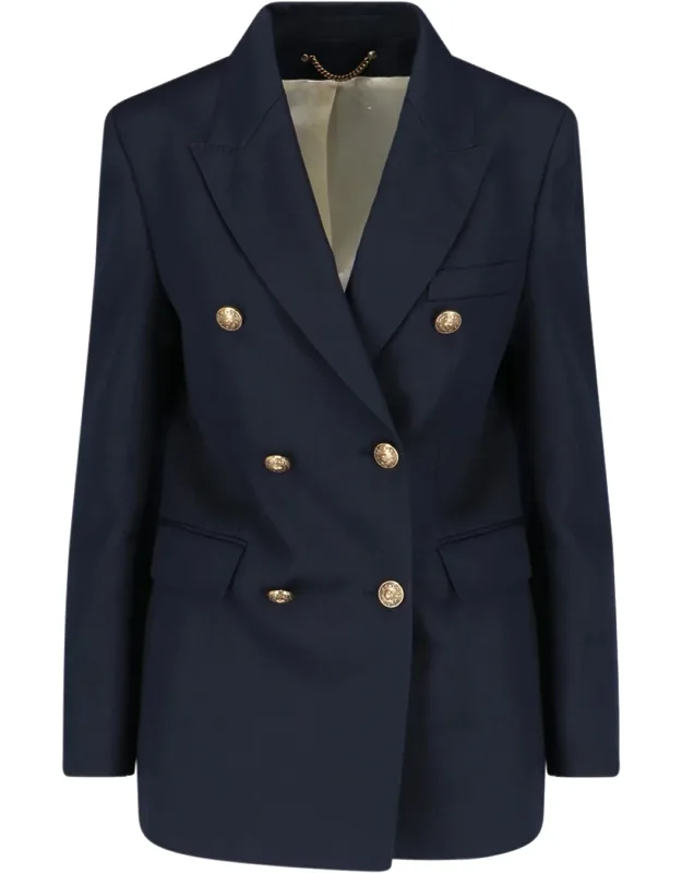 Double-breasted Embossed Buttons Blazer
