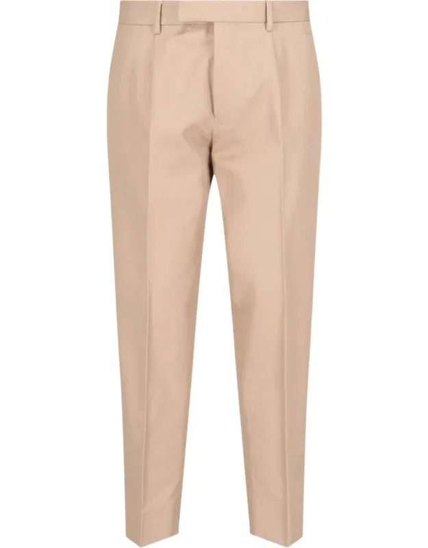 Tailored Trousers With Belt Loops And Pleats
