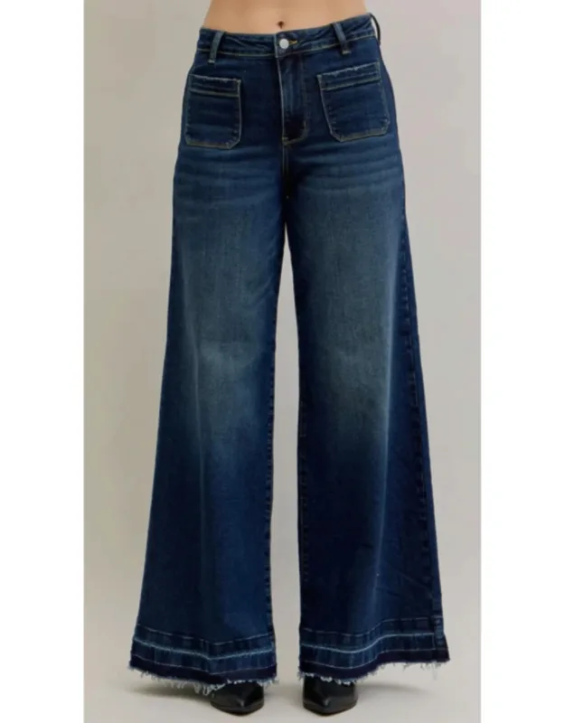 High Waisted Front Pocket Palazzo Pants