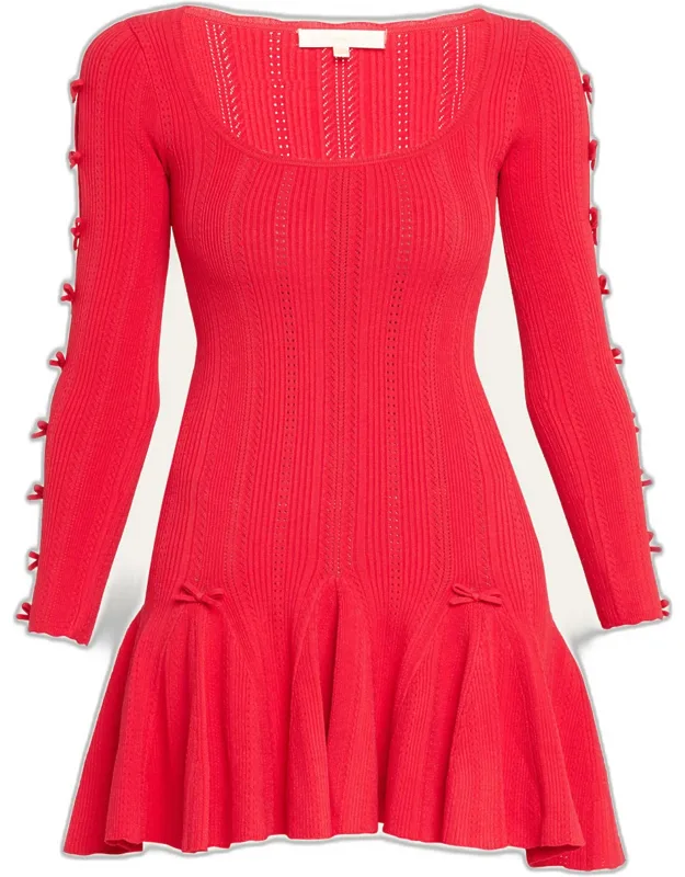 Bow Pointelle Mini Dress
