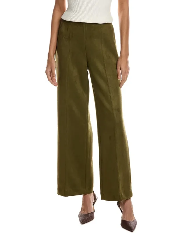 Sueded Scuba High-rise Wide Leg Pants