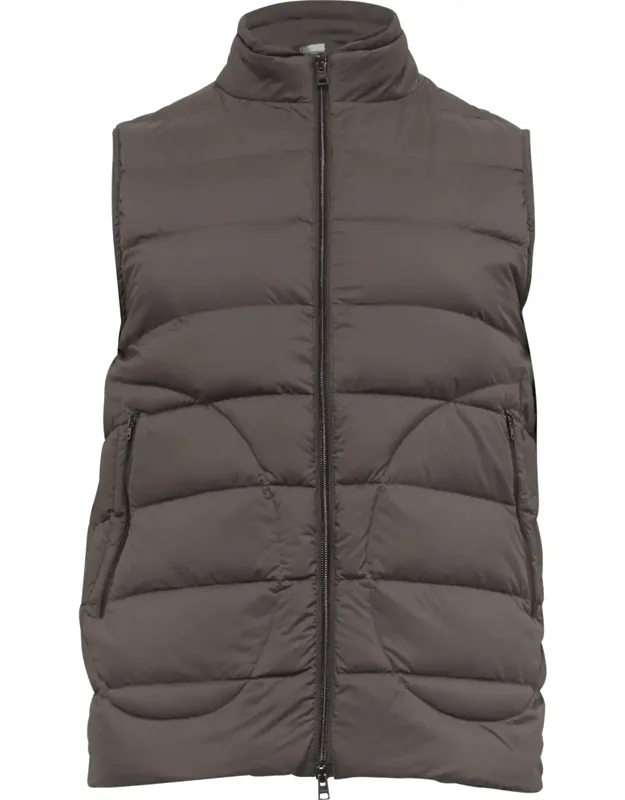 Zipped Down Vest Jacket With Pockets