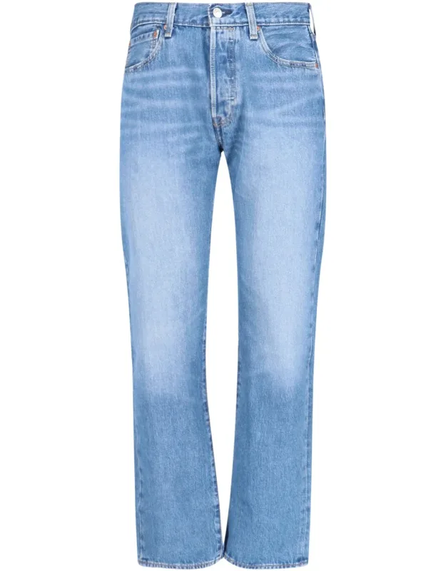 '501 Jeans With Draped Design, Mid Waist'