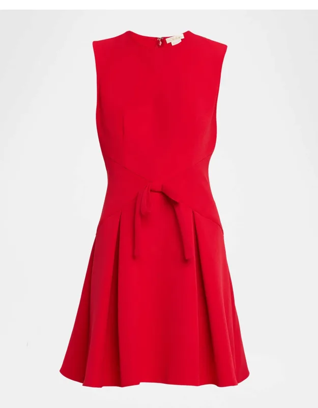 Hattie Sleeveless Bow-front Crepe Mini Dress