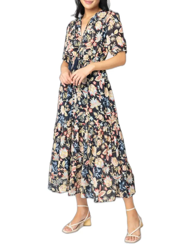 Tiered Floral Midi Dress