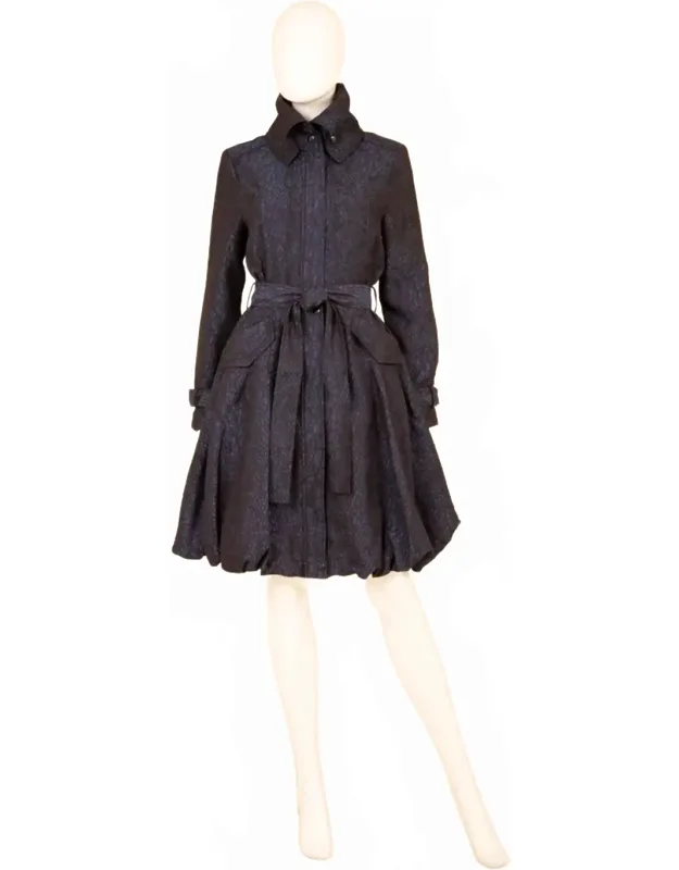 Woven Jacquard Bubble Dress Coat