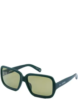 Sunglasses Square Full Rim, Sand Frame And Brown Lens
