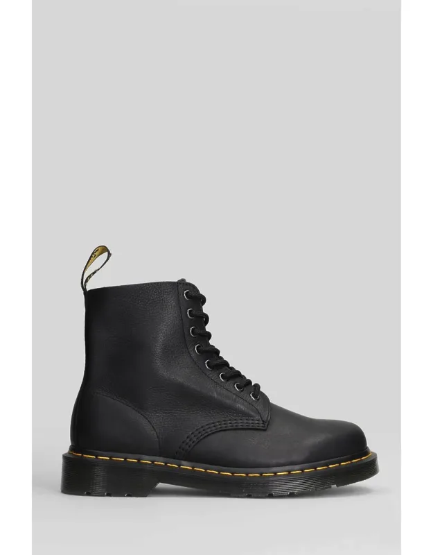 Dr. 1460 Pascal Combat Boots, Round Toe, Rubber Sole