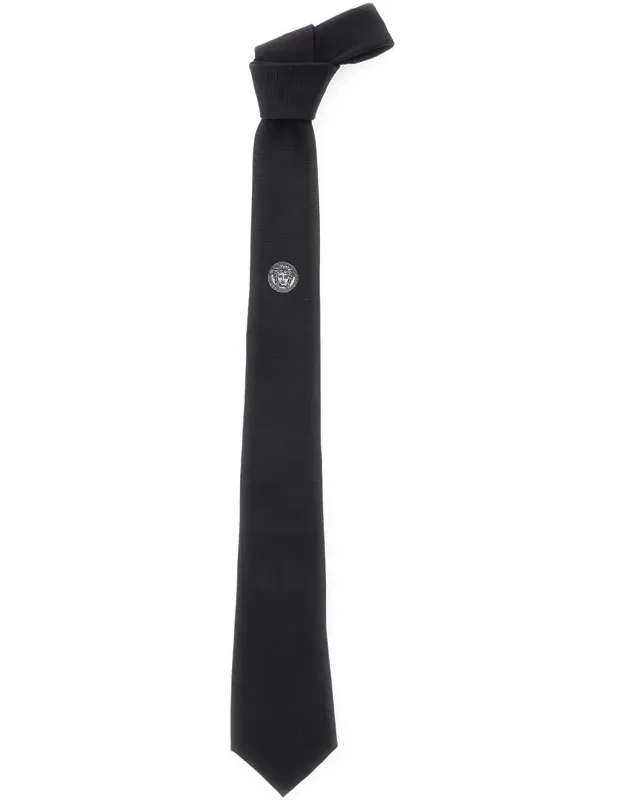 Tie With Medusa On The Front In Silk