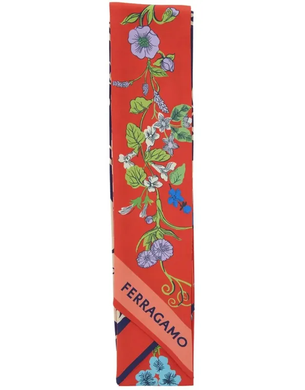 Pegaso Multicolor Square Scarf With All-over Print And Logo Lettering In Silk