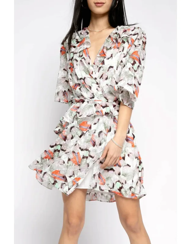 Mini Dress In Mixed Green Print