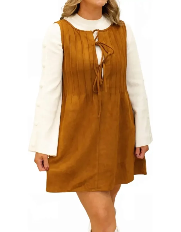 Pintucked Sleeveless Mini Dress